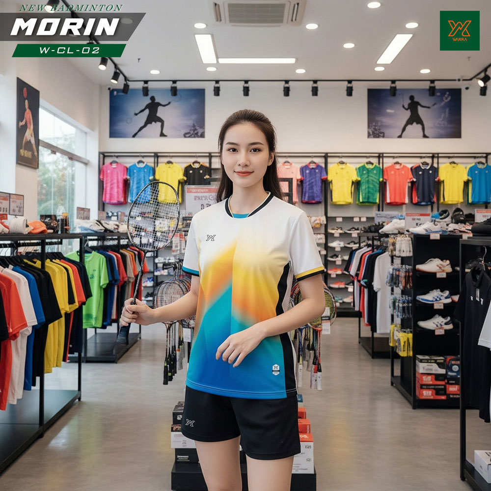 Áo Cầu Lông Nữ Trắng Xanh Gradient Năng Động – Mã W-CL-02 - Ảnh 5