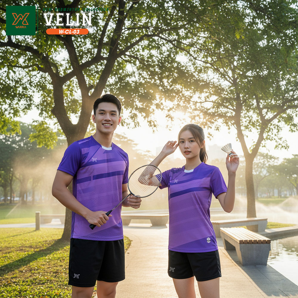 Bộ Quần Áo Cầu Lông VEERIN W-CL-03 Màu Trắng Cam Gradient Năng Động - Ảnh 3