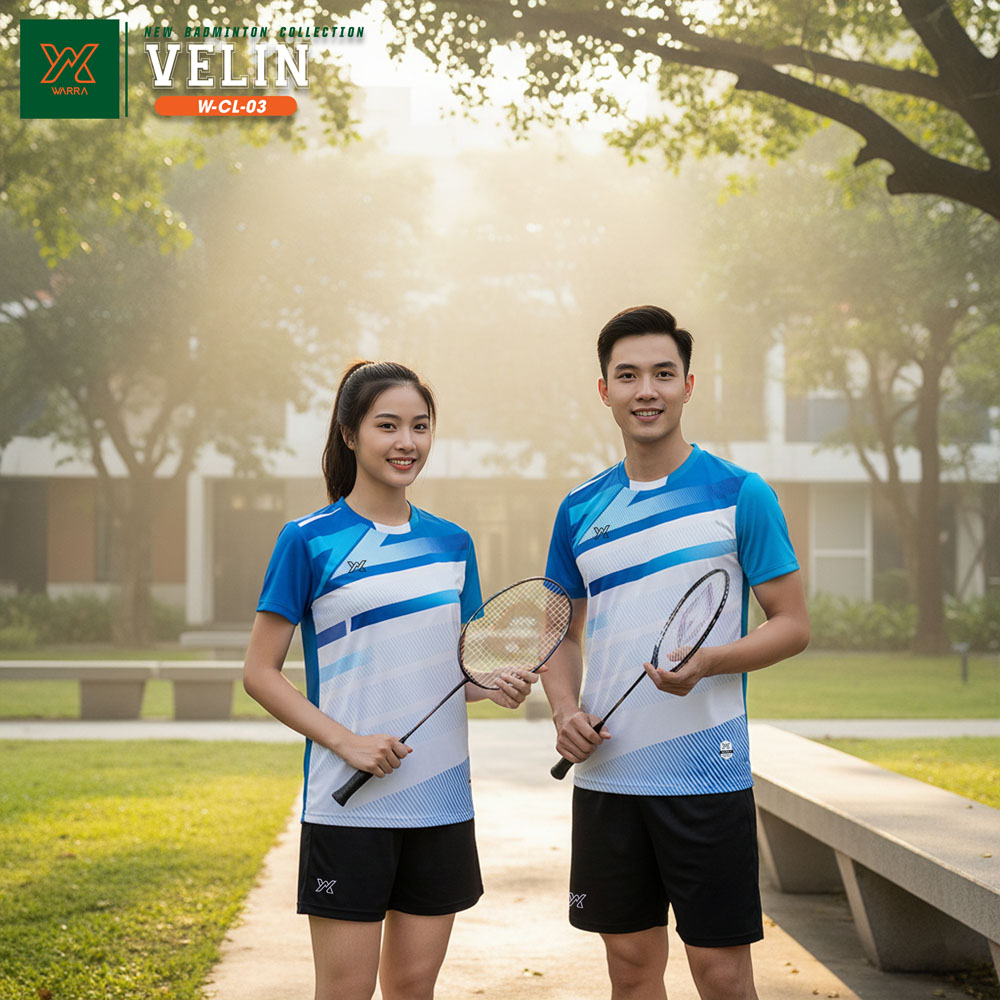 Bộ Quần Áo Cầu Lông VEERIN W-CL-03 Màu Trắng Cam Gradient Năng Động - Ảnh 4