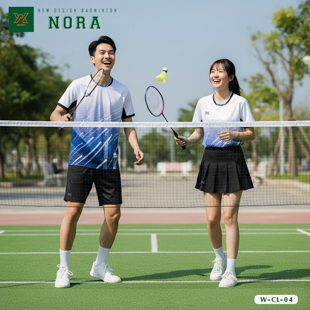 Áo cầu lông Yaka Nora W-CL-04 – Màu trắng phối tím hồng cá tính - Ảnh 4