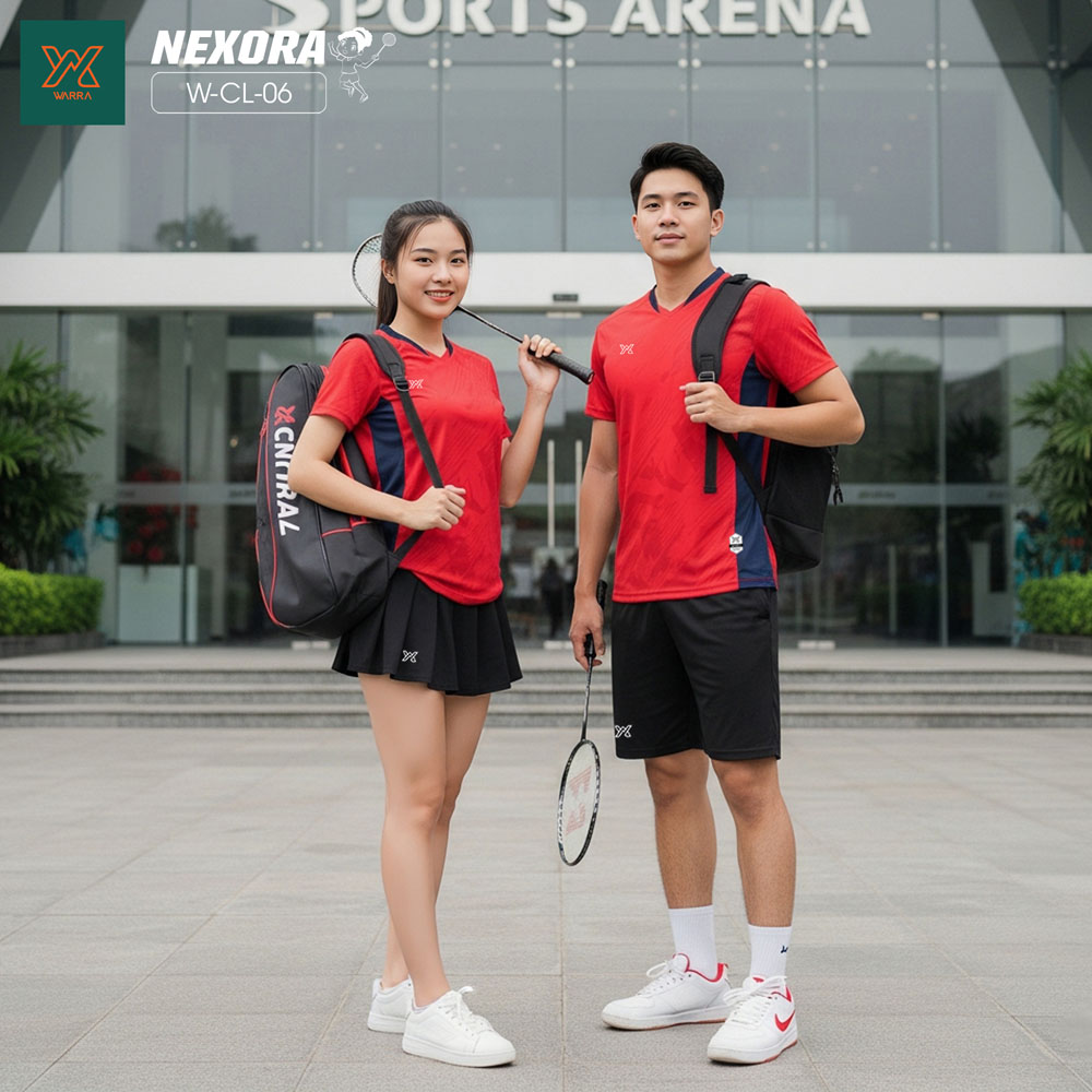 Bộ đồ thể thao cặp NEXORA W-CL-06 màu đỏ