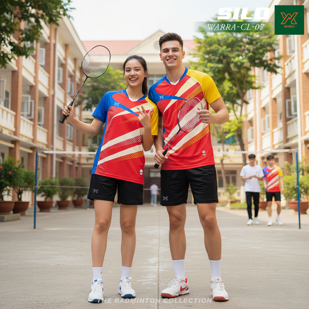 Áo cầu lông WARRA CL-07 Hồng Xanh - Năng động & Cá tính thể thao - Ảnh 2