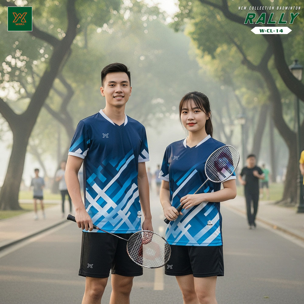 Bộ quần áo cầu lông YANHA xanh navy năng động, thời trang