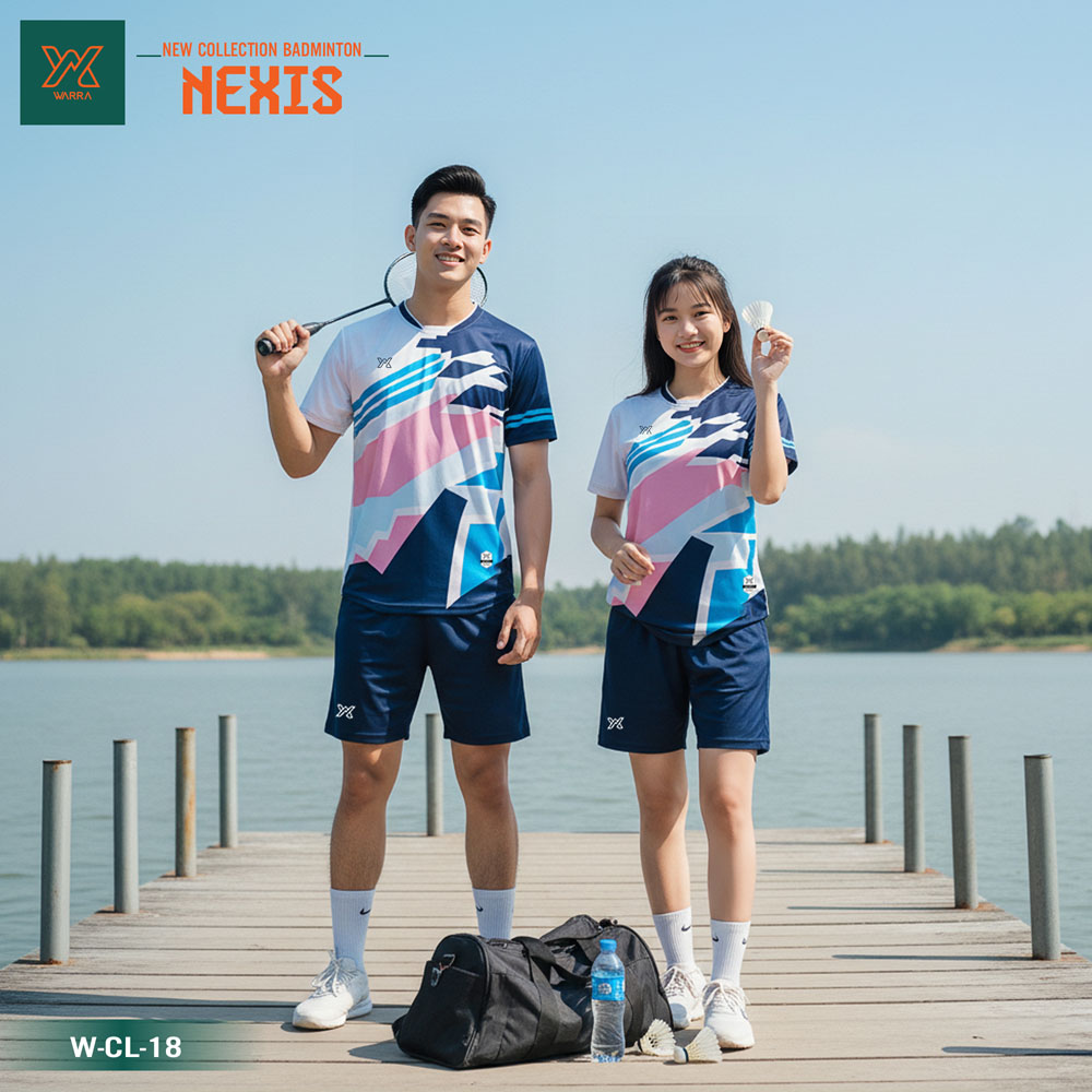 Áo Cầu Lông New Collection NEXIS - Đen Trắng Xám Thể Thao Unisex - Ảnh 4