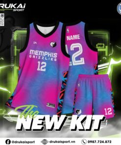 Đồng Phục Bóng Rổ Mẫu 08 – Hồng Neon & Xanh Cyan Nổi Bật