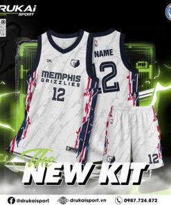 Bộ Đồ Thể Thao Memphis Grizzlies Màu Trắng Cá Tính - Nổi Bật Trên Mọi Sân Chơi