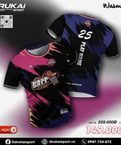 Áo Bóng Rổ Đen Brushstroke Hồng Vàng – Mẫu 10