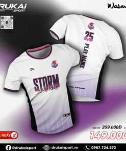 Áo Bóng Rổ STORM – Trắng Tím Ombre Thể Thao Cá Tính