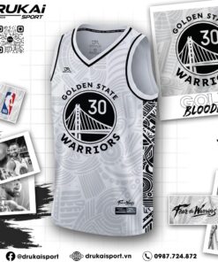 Áo Bóng Rổ Golden State Warriors Trắng Đen – Thiết Kế Tank Top Hiện Đại