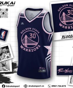 Áo ba lỗ Golden State Warriors Xanh Navy – Hồng Pastel | Training 07