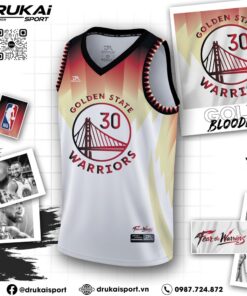 Áo Tanktop Golden State Warriors Trắng Cam - Thiết Kế Năng Động, Đậm Chất Thể Thao