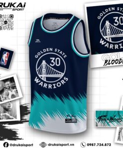 Áo Bóng Rổ Golden State Warriors Training Xanh Navy – Năng Động, Hiện Đại