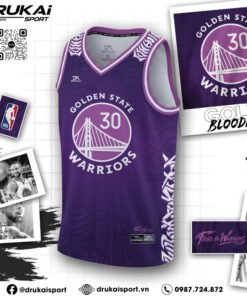 Áo Bóng Rổ Golden State Warriors Training Màu Tím Đậm – Sang Trọng, Đột Phá