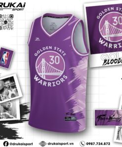 Áo Bóng Rổ Golden State Warriors Tím Độc Đáo - Drukai Sport