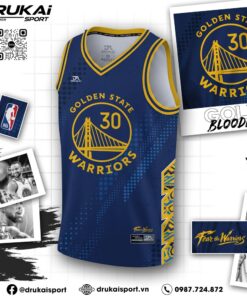 Áo Training Golden State Warriors Xanh Đậm Viền Vàng – Năng Động & Cá Tính